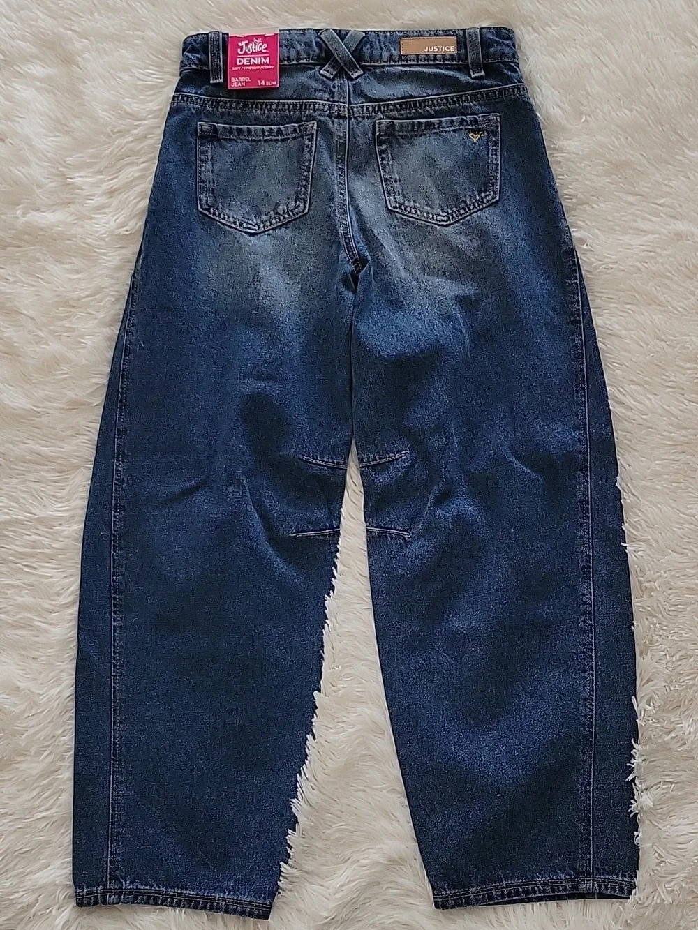 Justice Barrel Jeans Dark Wash Girl's Size 14 Slim NWT